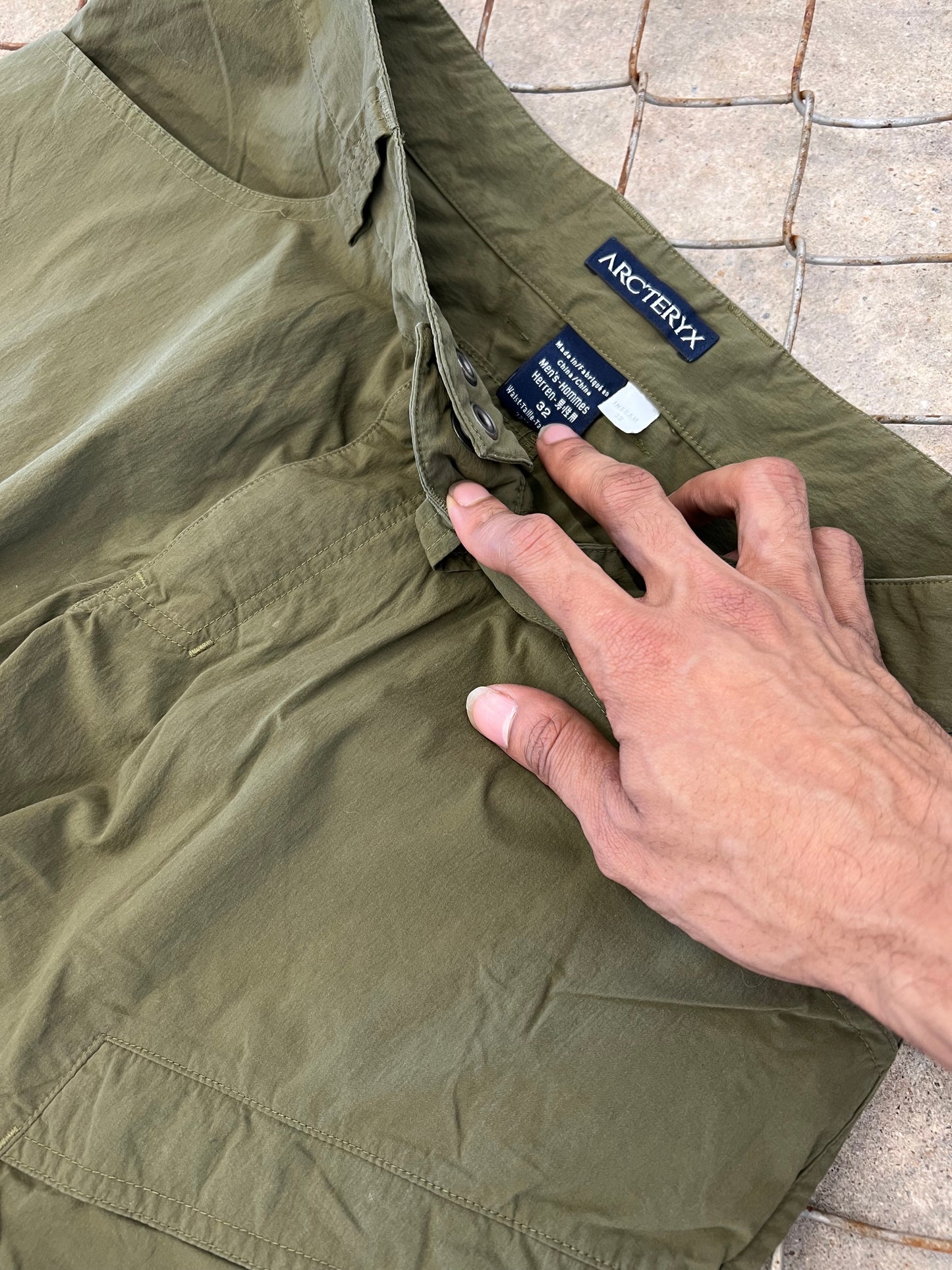 Arcteryx Olive Green Hiking Light Weight Pants
