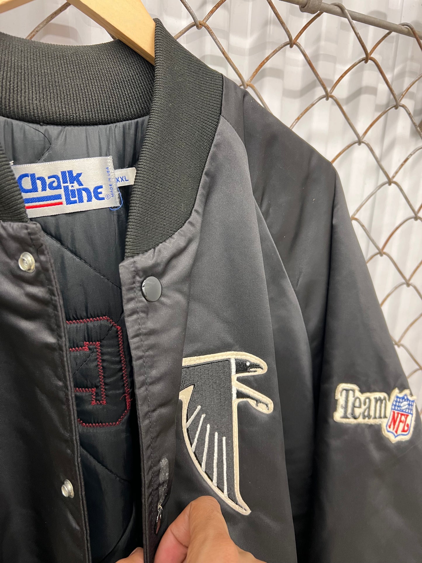 Vintage 90s Chalk Line Atlanta Falcons Satin Bomber Jacket