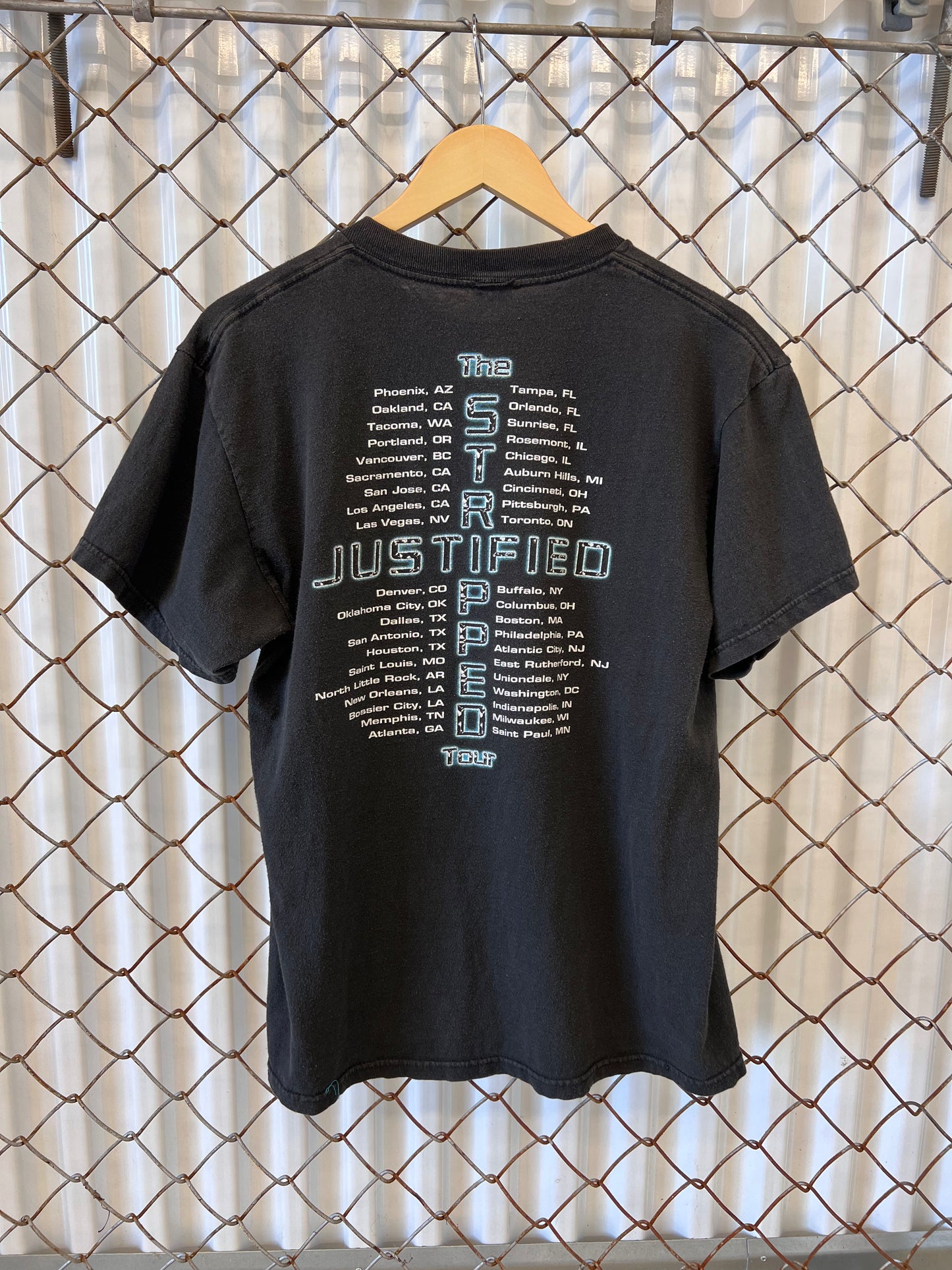 Vintage 2003 Justin Timberlake Christina Aguilera The Stripped Justified Tour Shirt