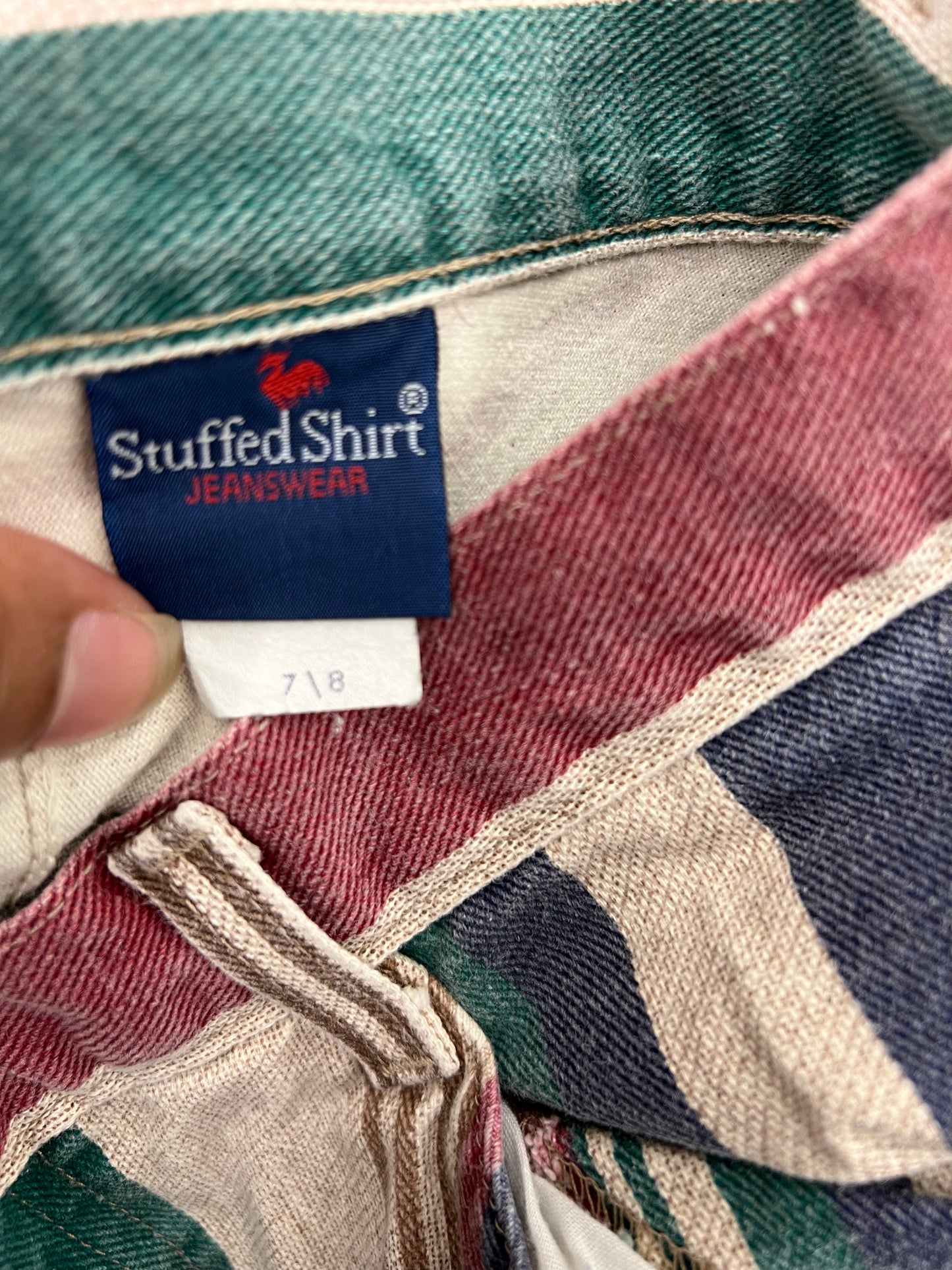 Vintage 90's Vertical Striped Denim Shorts