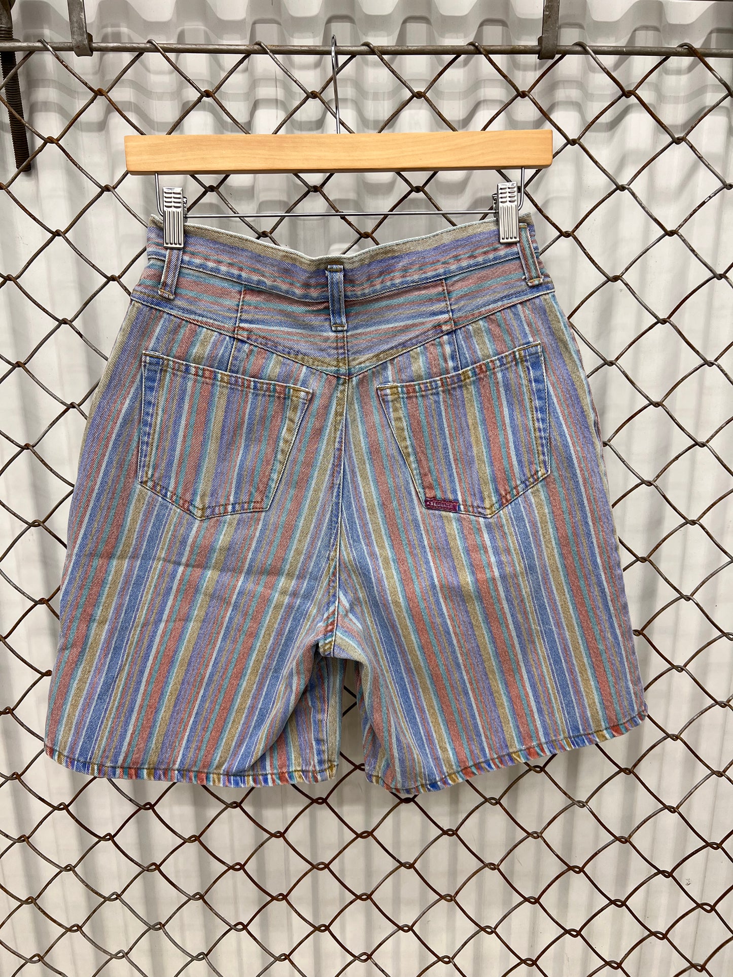 Vintage 90's Squeeze Vertical Striped Denim Shorts
