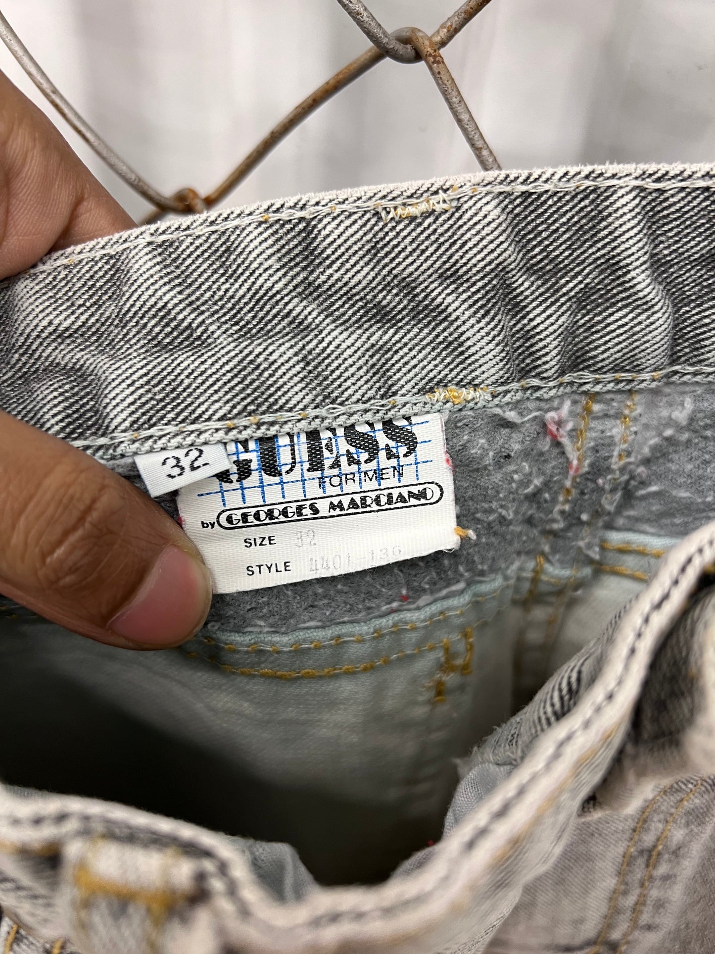Vintage 90's Guess Denim Leather Jeans