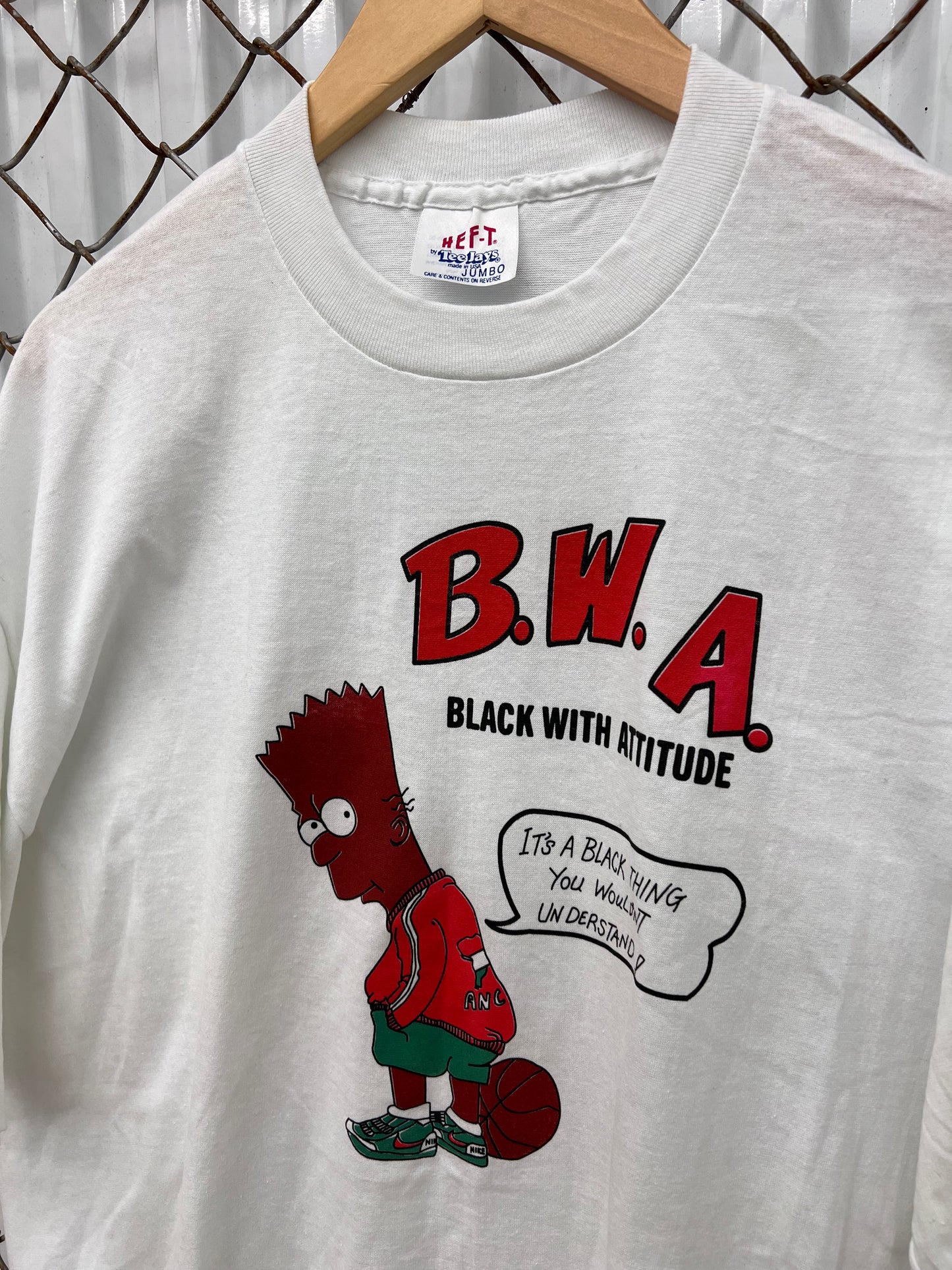Vintage 90's Black Bart Simpson NWA Shirt