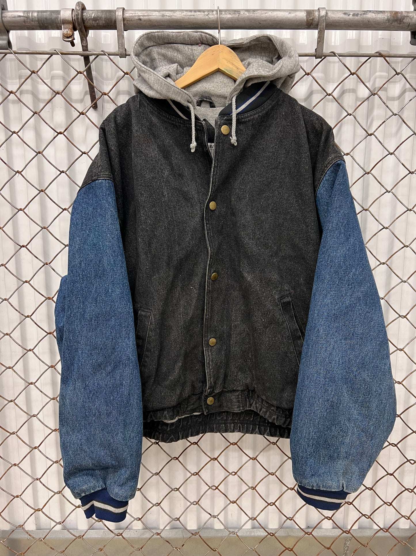 Vintage 90s Yukon Trail Denim Varsity Jacket