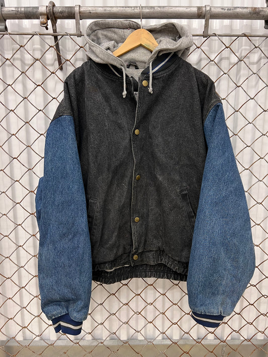 Vintage 90s Yukon Trail Denim Varsity Jacket