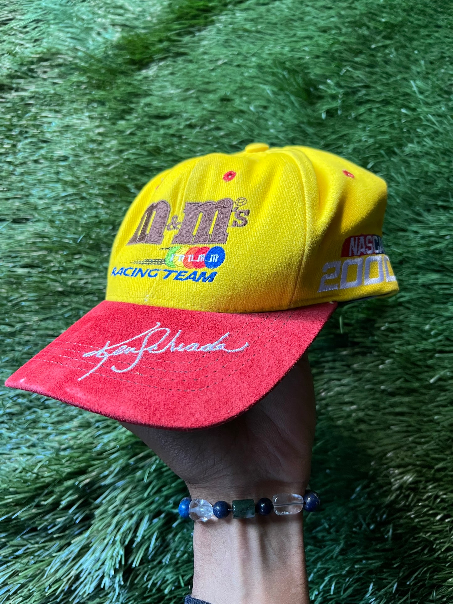 Vintage 2000s Ken Schrader Jeff Hamilton M&M Strap Back Hat