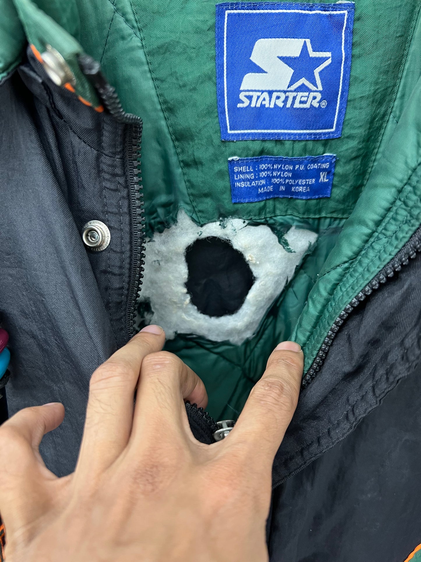 Vintage 90s Miami Hurricanes Starter Coat Jacket