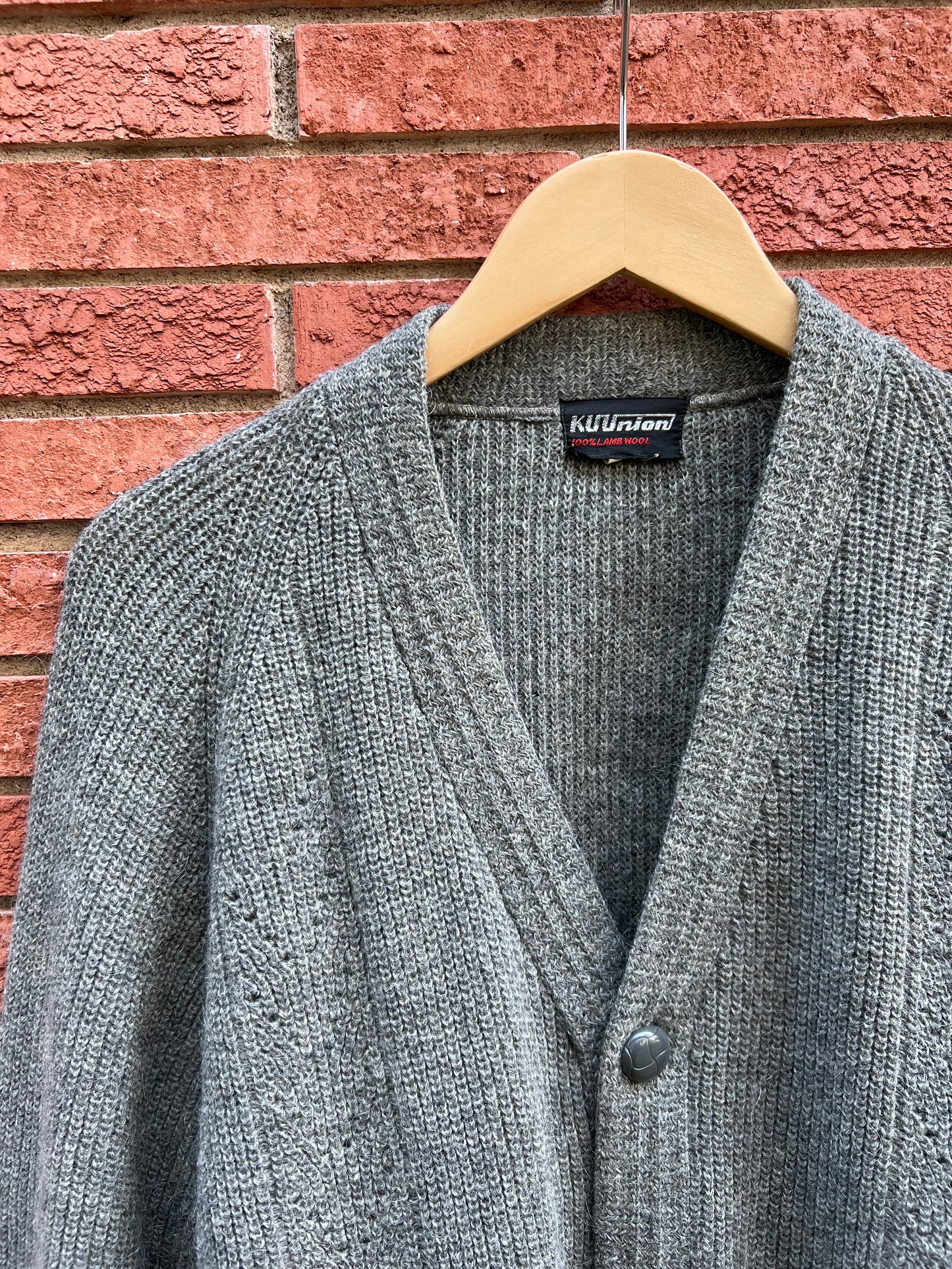 Vintage 80s Lamb Wool Cardigan Sweater
