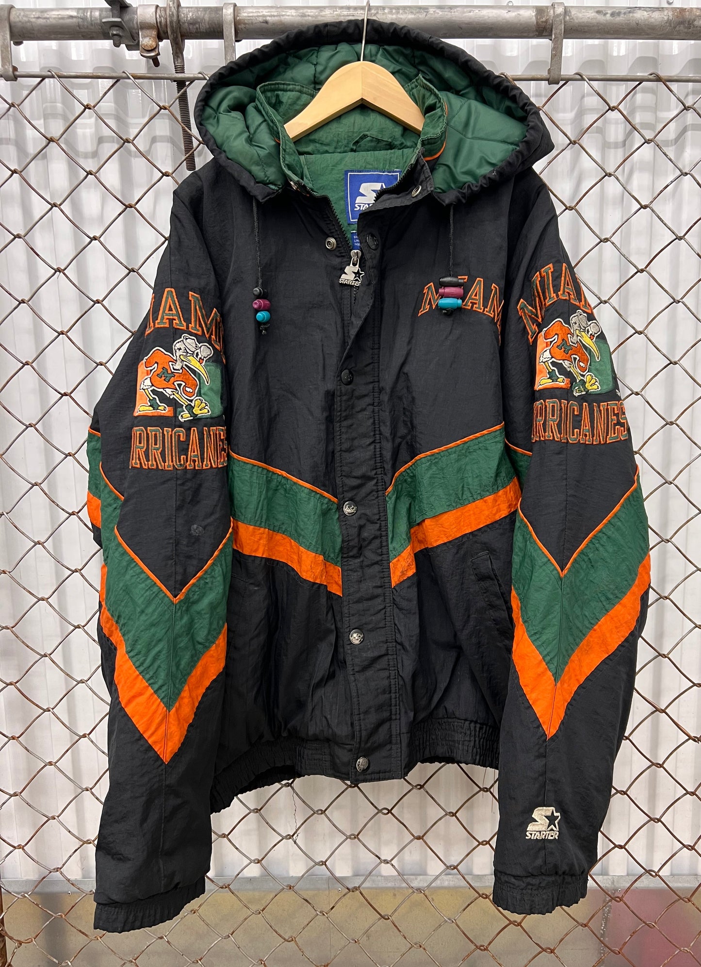 Vintage 90s Miami Hurricanes Starter Coat Jacket
