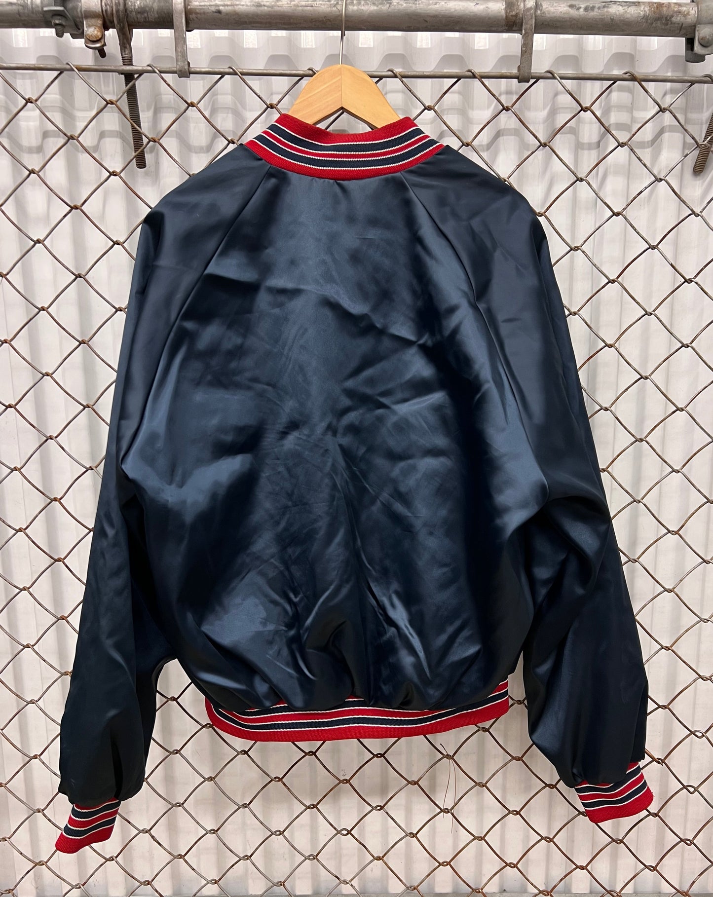 Vintage 90s Atlanta Braves Chalk Line Satin Bomber Jacket