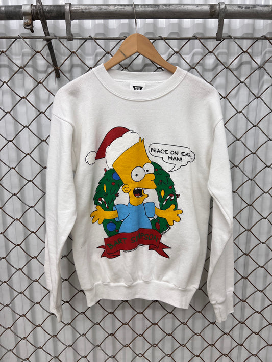 Vintage 1990 Bart Simpson Christmas Sweatshirt