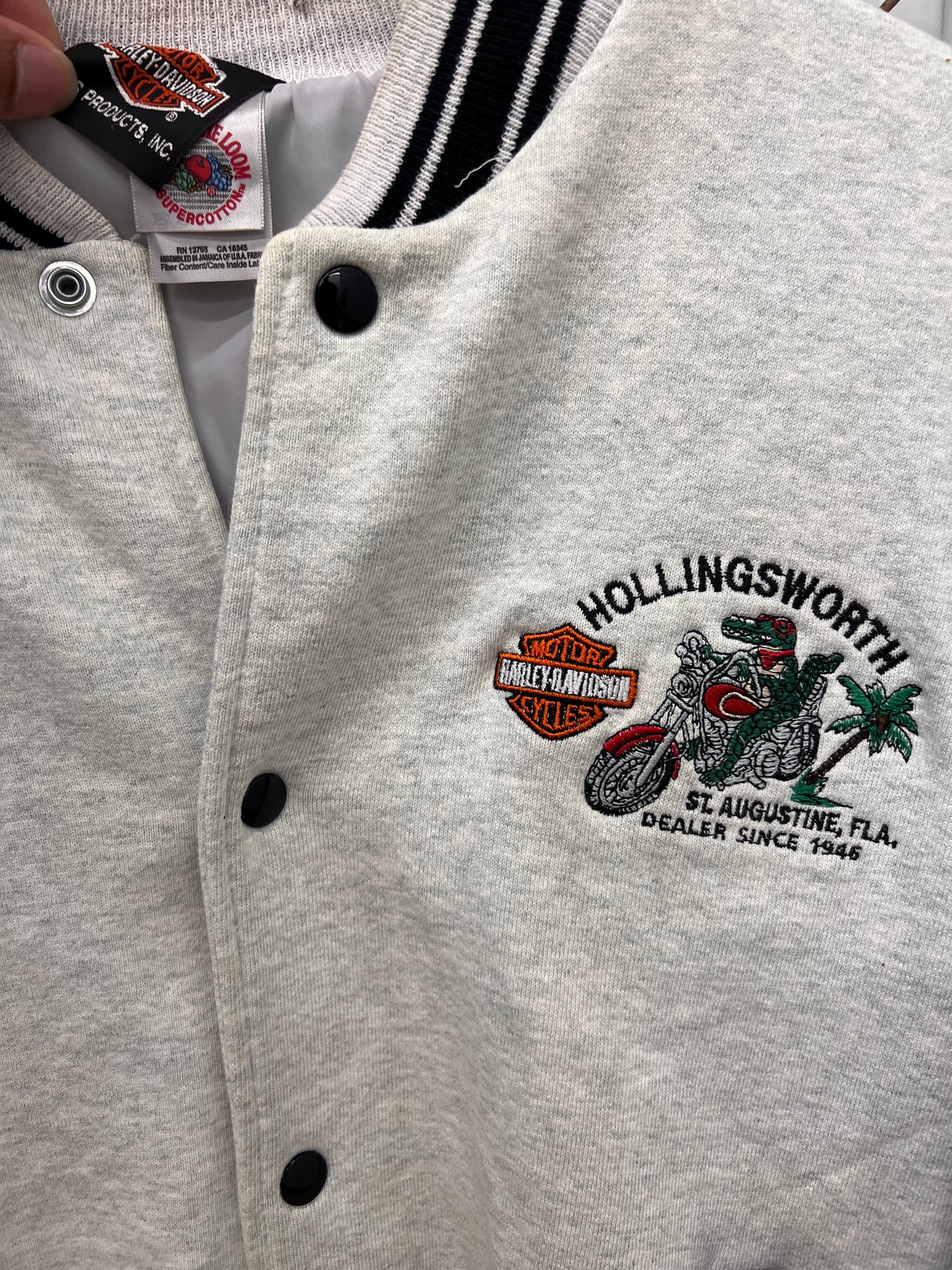 Vintage 90s Harley-Davidson Snap Varsity Jacket