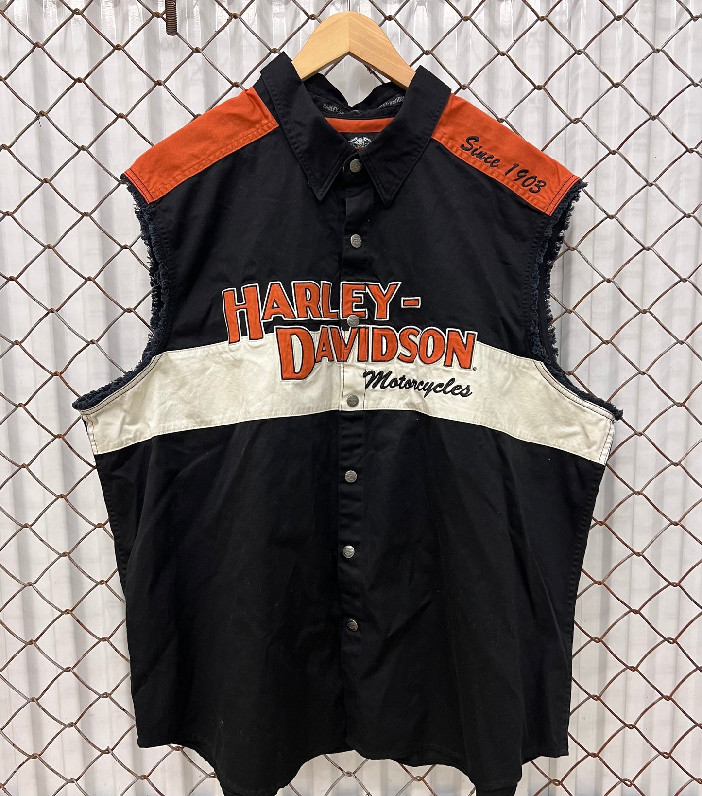 Harley Davidson Distressed Button Up Shirt