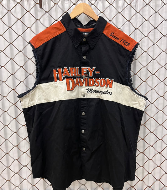 Harley Davidson Distressed Button Up Shirt
