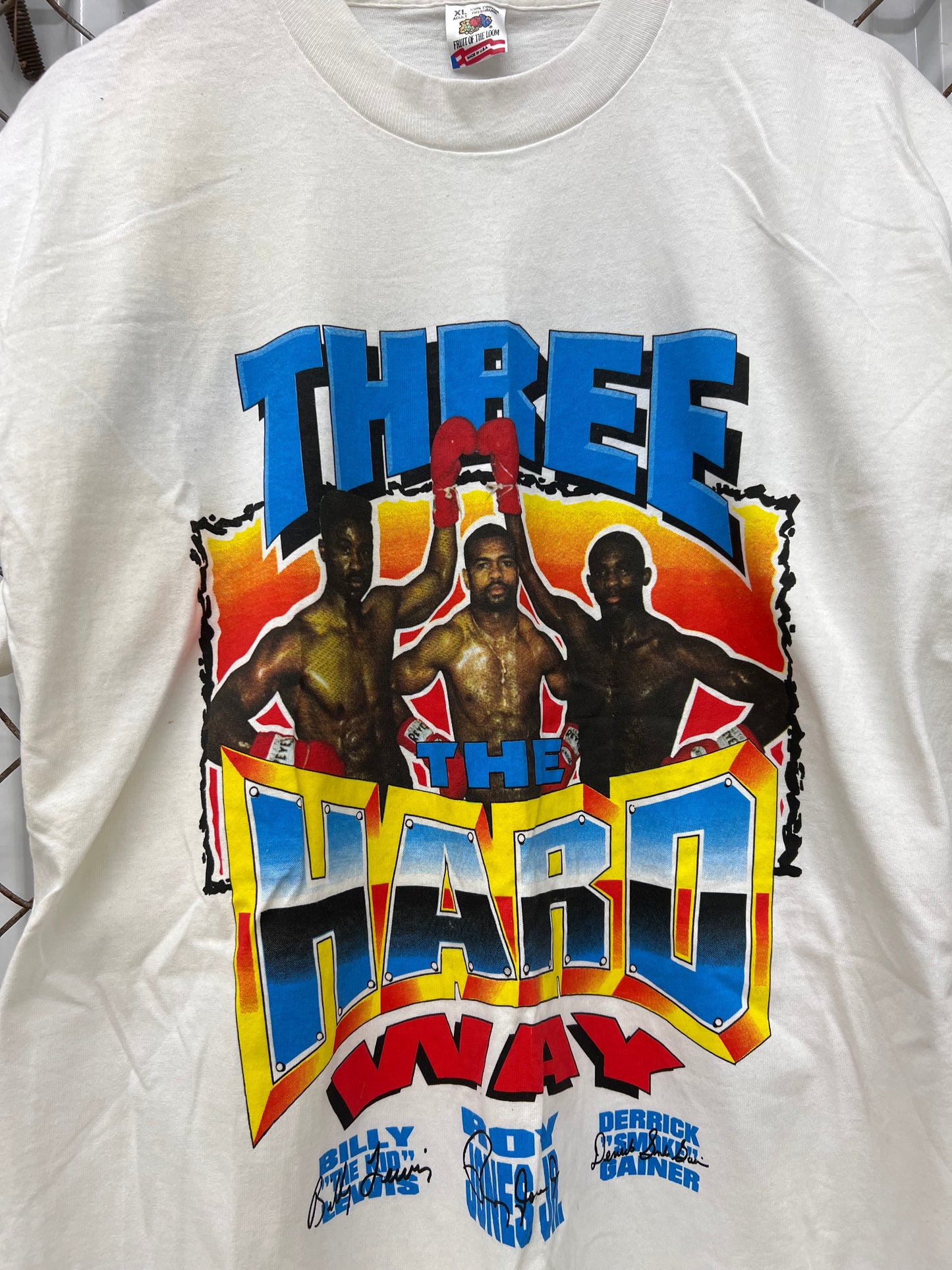 Vintage 90s Roy Jones Three The Hard Way Boxing Single Stitch Shirt