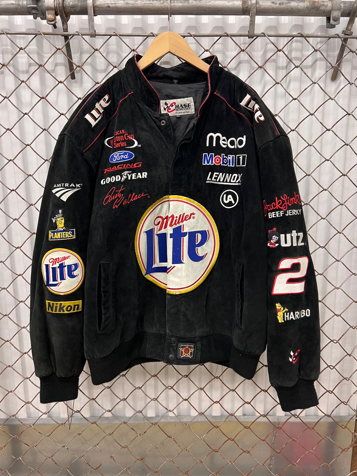 Vintage 2000s Rusty Wallace Miller Lite NASCAR Jacket