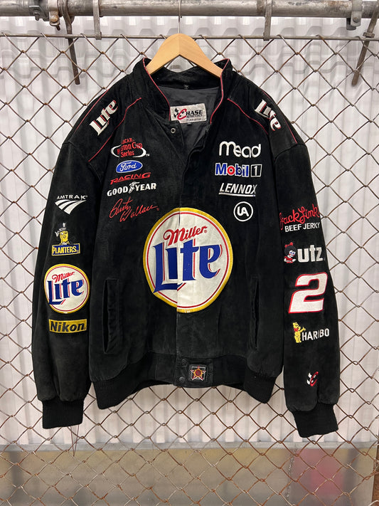 Vintage 2000s Rusty Wallace Miller Lite NASCAR Jacket