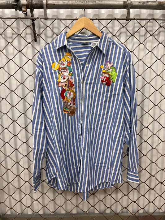 Vintage 90s Disney Snow White Seven Dwarfs Button Up Shirt