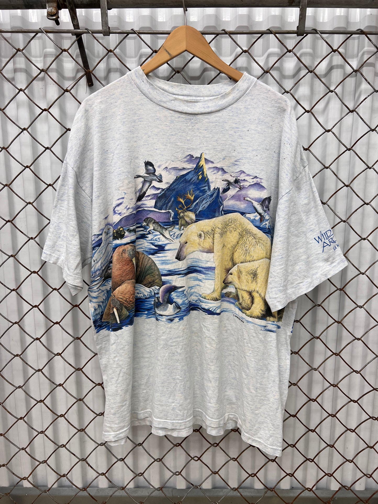 Vintage 90s Wildlife Arctic Wrap Around Shirt
