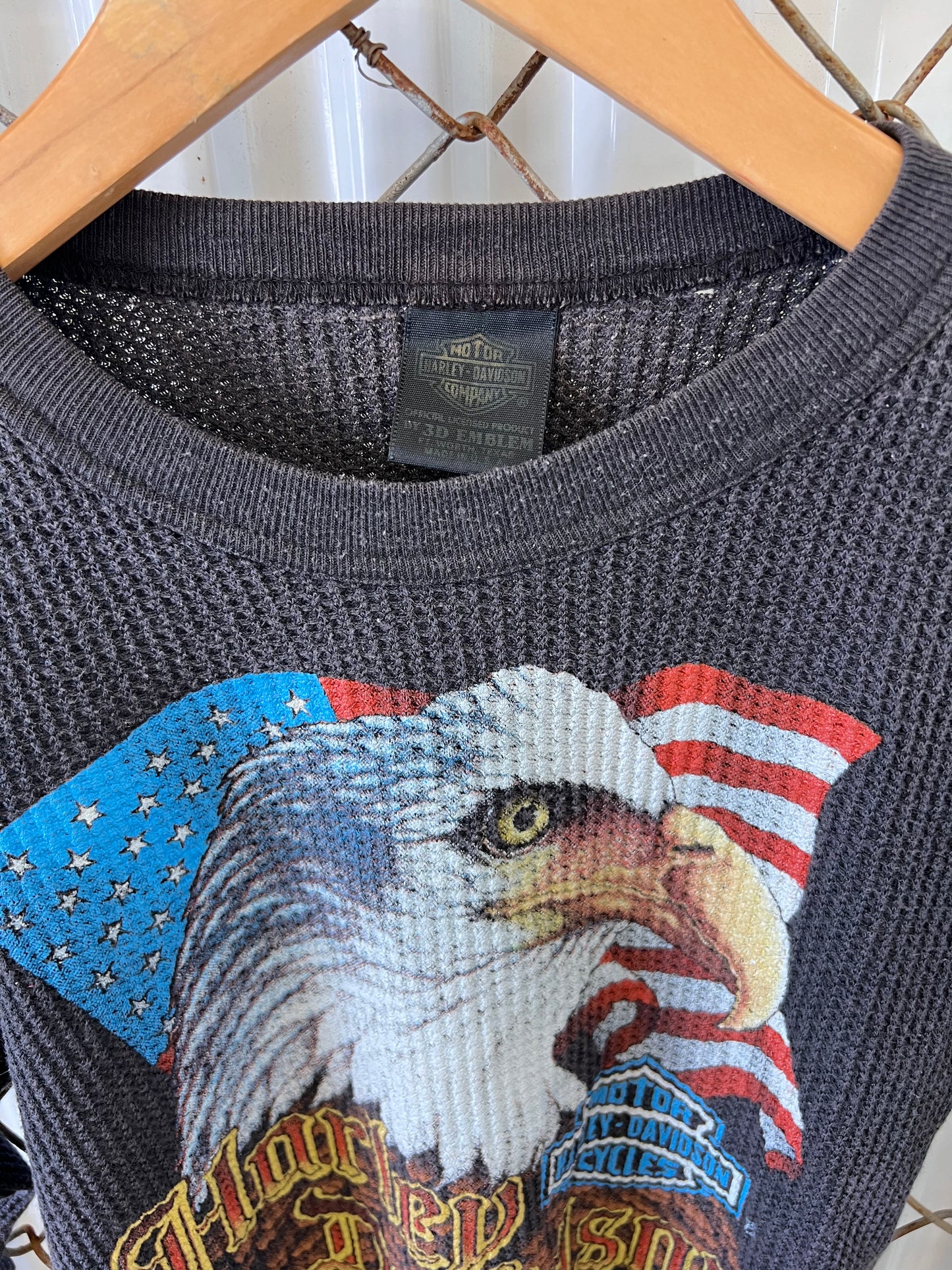 Vintage 1985 Harley Davidson 3-D Emblem Thermal