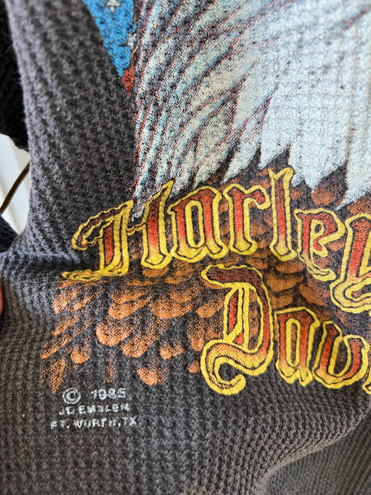 Vintage 1985 Harley Davidson 3-D Emblem Thermal