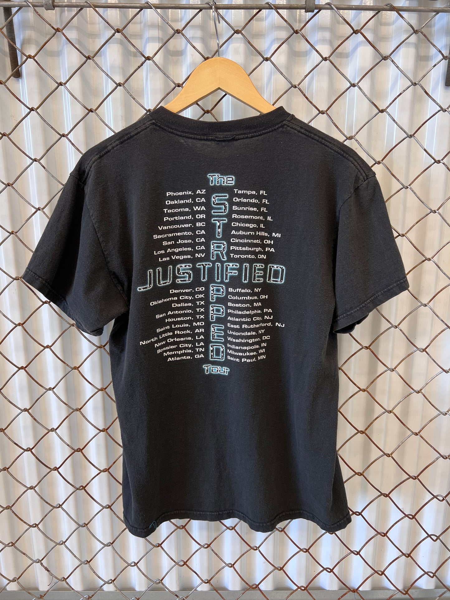 Vintage 2003 Justin Timberlake Christina Aguilera The Stripped Justified Tour Shirt