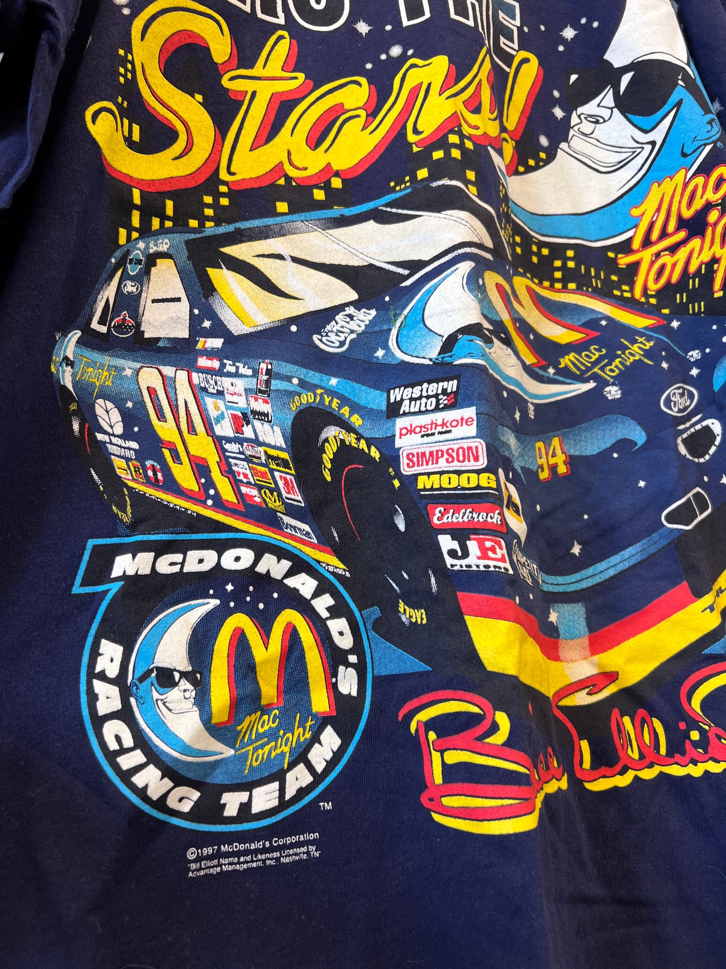 Vintage 1997 Bill Elliot Nascar McDonalds Shirt