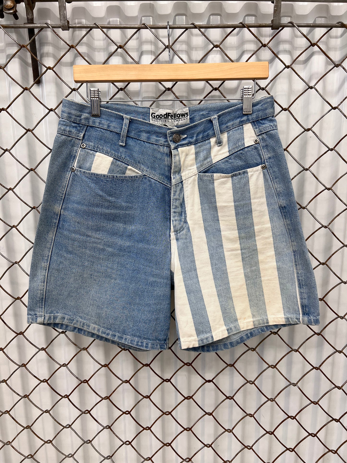 Vintage 90's Vertical Striped Good Fellows Denim Shorts