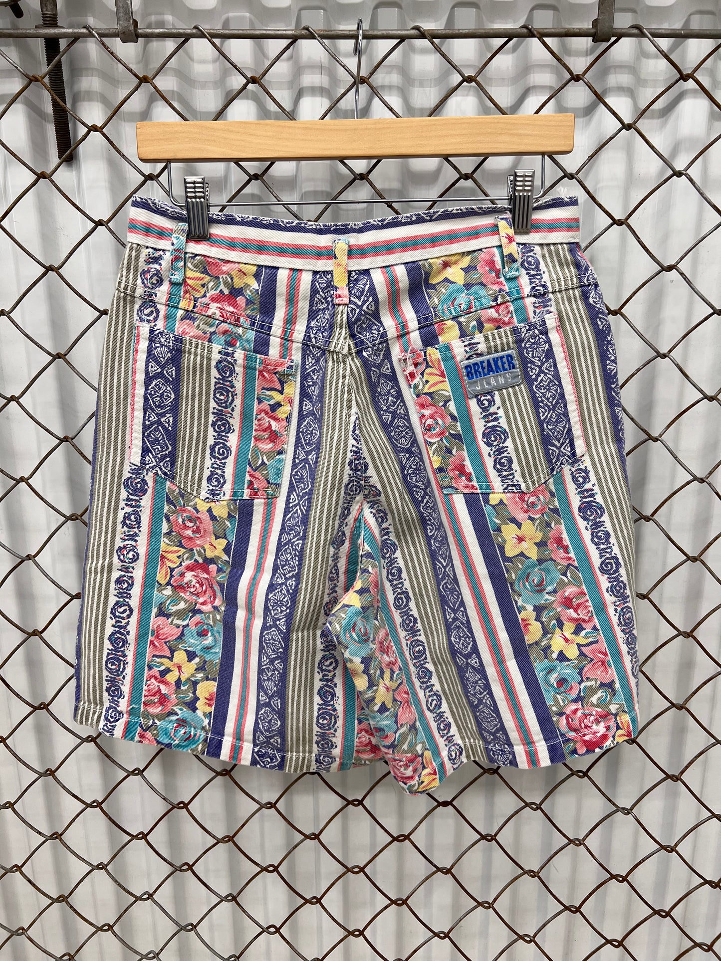 Vintage 90's Breaker Floral Denim Shorts (Women's)