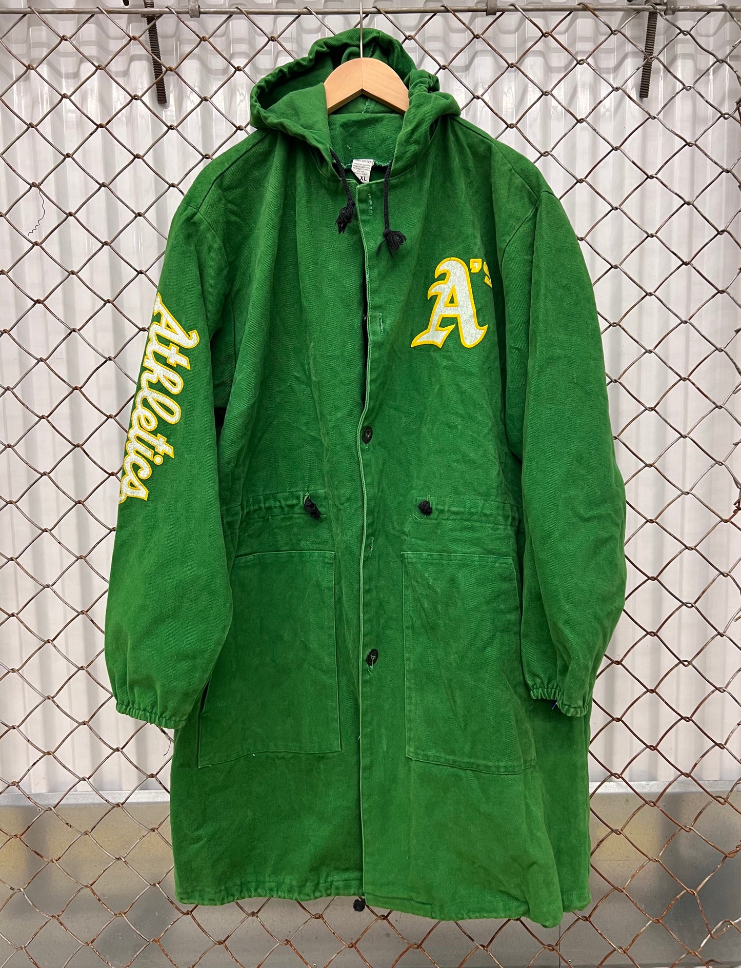 Vintage 90's Oakland Athletics Trench Coat