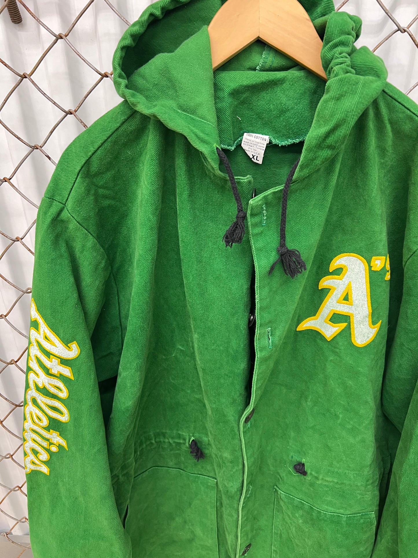 Vintage 90's Oakland Athletics Trench Coat