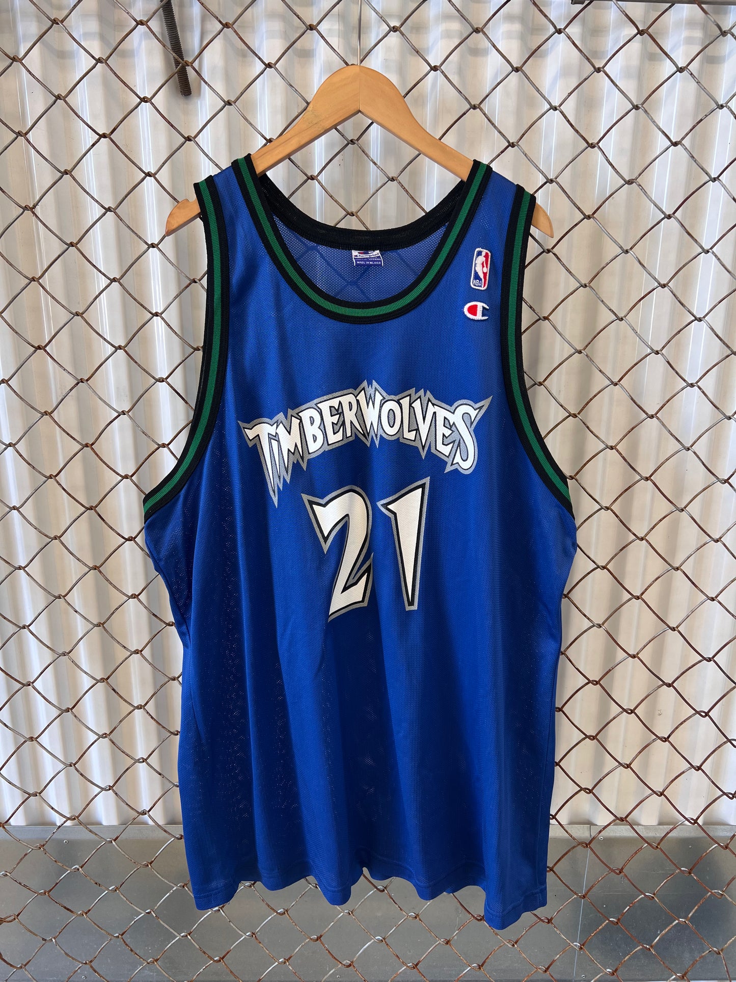 Vintage 90's Champion Kevin Garnett Minnesota Timberwolves Jersey