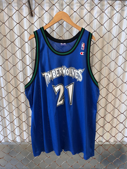Vintage 90's Champion Kevin Garnett Minnesota Timberwolves Jersey