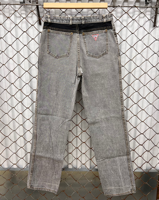 Vintage 90's Guess Denim Leather Jeans
