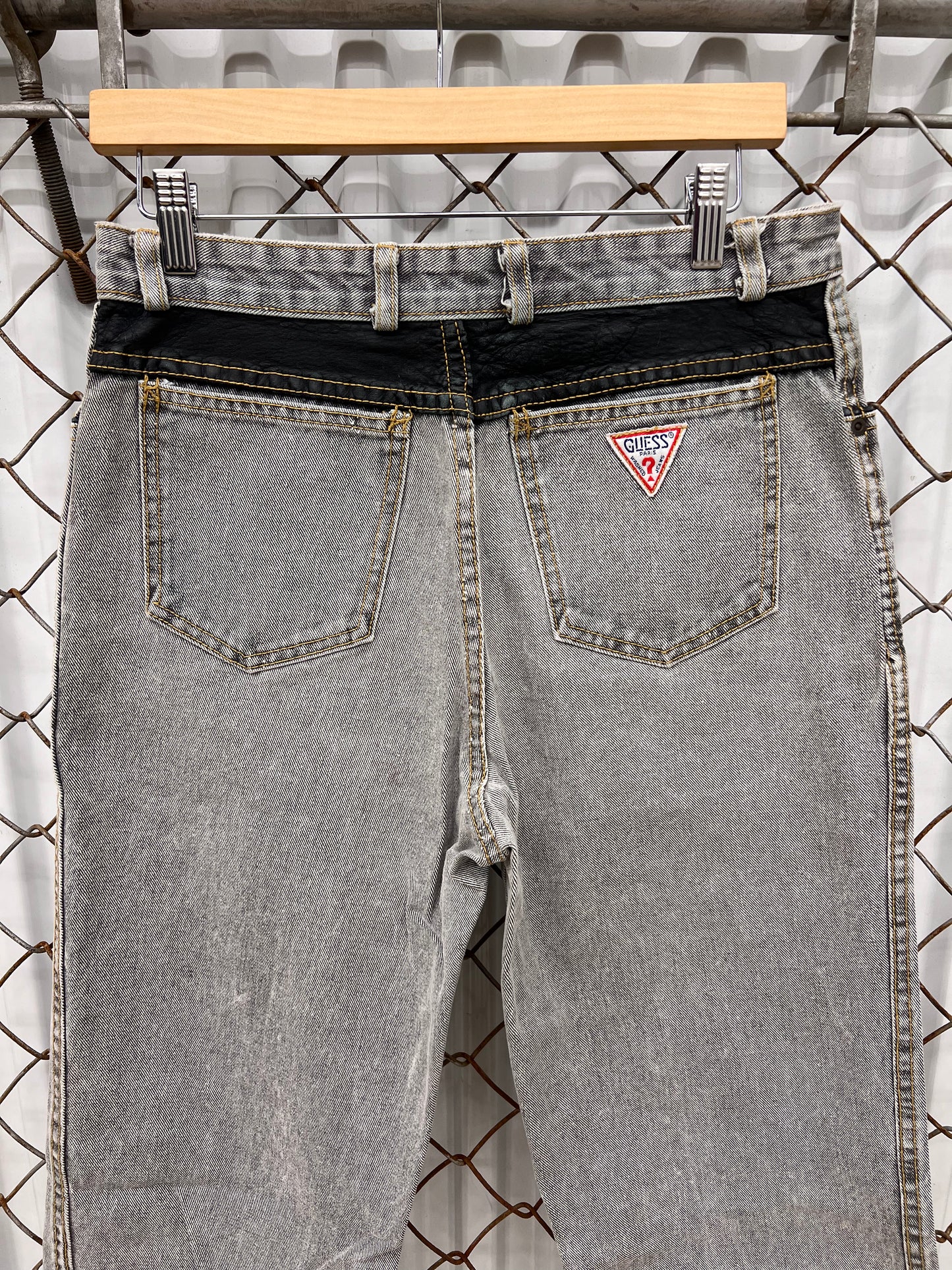 Vintage 90's Guess Denim Leather Jeans